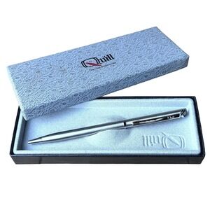 Quill Stainless Steel Ballpoint Pen Vintage Box Lifetime Guarantee Office Desk